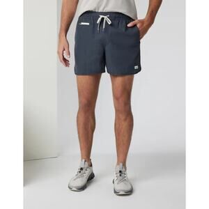 Vuori Bank 5” Shorts Navy Linen Texture Athletic Shorts Size Large